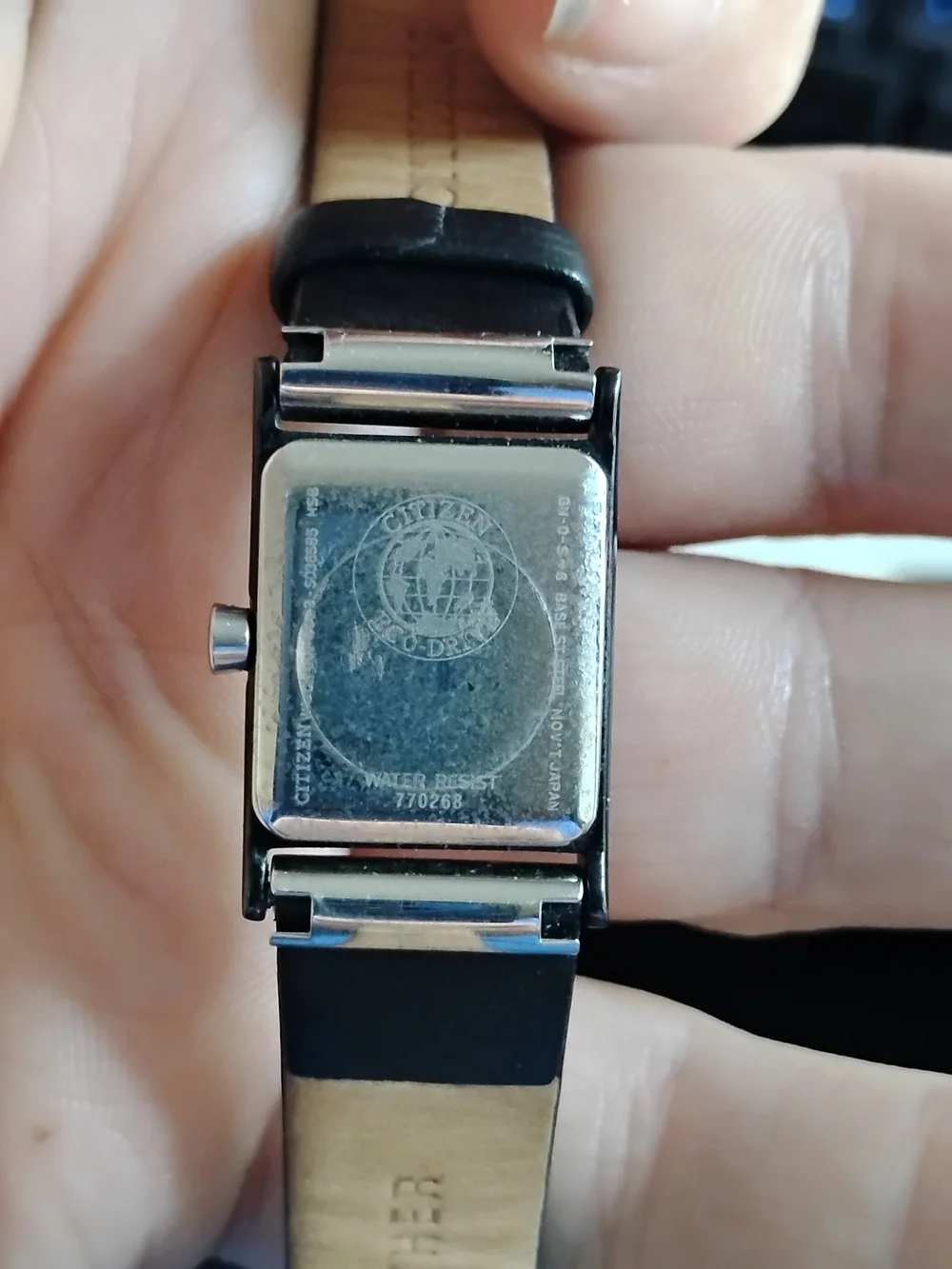 Citizen Blue Dial Rectangular Women's Watch with Black Strap